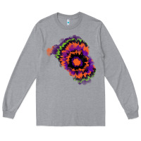 Heather Grey tie dye patch Long Sleeve Tee - RanaPortraitStore