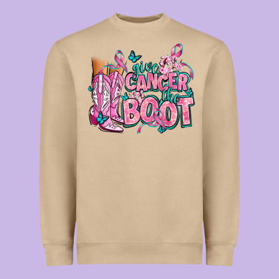 Give The Cancer Boot Heavyweight Sweatshirt Designed By Adodesignshop