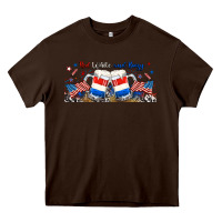 Chocolate Brown red white and boozy libbey glass Heavy Core Tee - RanaPortraitStore