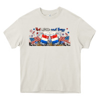 Cream red white and boozy libbey glass Heavy Core Tee - RanaPortraitStore