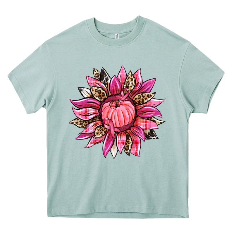 Breast Cancer Sunflower Heavy Core Tee by texasbilliewilder | Teevron