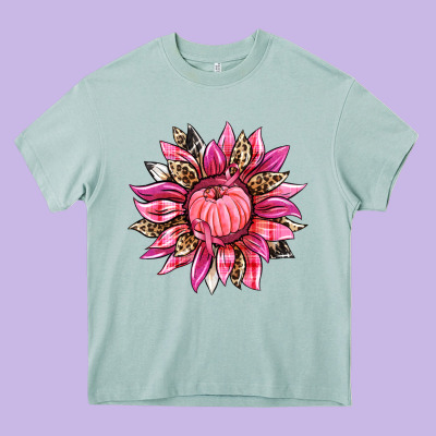 Breast Cancer Sunflower Heavy Core Tee Designed By Texasbilliewilder