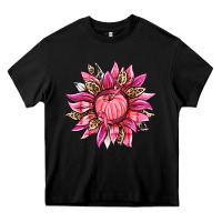Black breast cancer sunflower Heavy Core Tee - texasbilliewilder