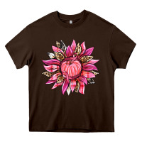 Chocolate Brown breast cancer sunflower Heavy Core Tee - texasbilliewilder