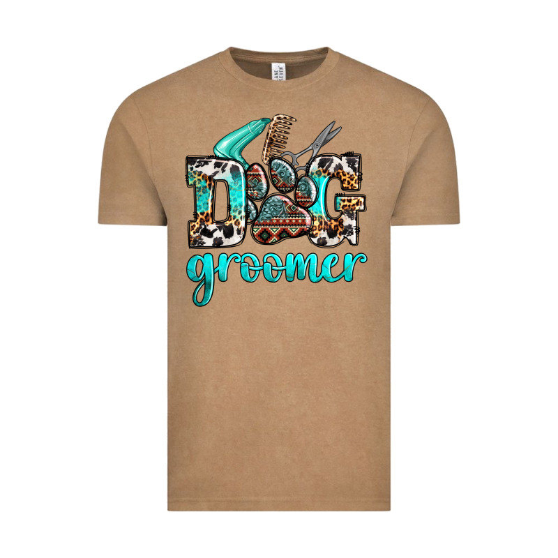 Western Dog Groomer Vintage Tee by OliviaCreatesArt | Teevron