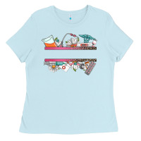 Baby Blue custom name nurse Ladies Tee - CowGirlArtShop