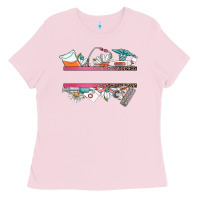Bubblegum Pink custom name nurse Ladies Tee - CowGirlArtShop