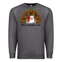 Charcoal Heather merry christmas y'all santa rainbow Premium Sweatshirt - AdoDesignShop