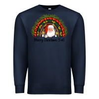 Navy merry christmas y'all santa rainbow Premium Sweatshirt - AdoDesignShop