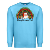 Ocean Blue merry christmas y'all santa rainbow Premium Sweatshirt - AdoDesignShop