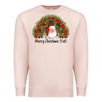Pale Pink merry christmas y'all santa rainbow Premium Sweatshirt - AdoDesignShop