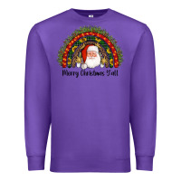 Purple merry christmas y'all santa rainbow Premium Sweatshirt - AdoDesignShop