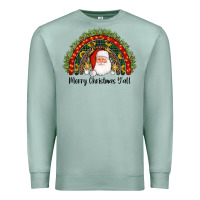 Seafoam merry christmas y'all santa rainbow Premium Sweatshirt - AdoDesignShop