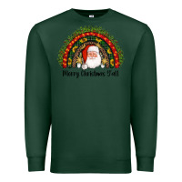 Sports Green merry christmas y'all santa rainbow Premium Sweatshirt - AdoDesignShop