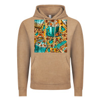 Vintage Coffee american football coffee cups with butterfly and leopard seamless patt Vintage Hoodie - BundleAndBundleShop