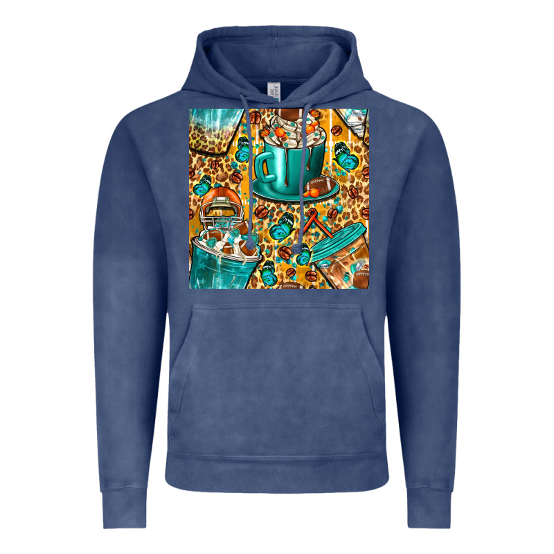 American Football Coffee Cups With Butterfly And Leopard Seamless Patt Vintage Hoodie by BundleAndBundleShop | Teevron