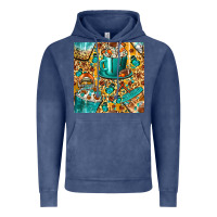 Vintage Denim american football coffee cups with butterfly and leopard seamless patt Vintage Hoodie - BundleAndBundleShop