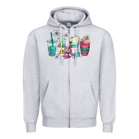 Heather Grey science teacher coffee cups Zipper Hoodie - AdoDesignShop