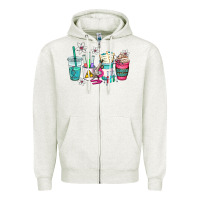 Oatmeal Heather science teacher coffee cups Zipper Hoodie - AdoDesignShop