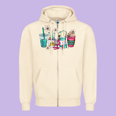 Science Teacher Coffee Cups Zipper Hoodie Designed By Adodesignshop