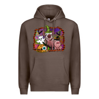 Coffee halloween pigs Premium Hoodie - SublimationCraftShop