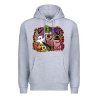 Heather Grey halloween pigs Premium Hoodie - SublimationCraftShop