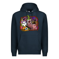 Navy halloween pigs Premium Hoodie - SublimationCraftShop