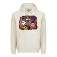 Oatmeal Heather halloween pigs Premium Hoodie - SublimationCraftShop