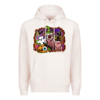 Pale Pink halloween pigs Premium Hoodie - SublimationCraftShop