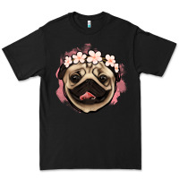 Black pug floral Premium Tee - Jasminsmagicworld