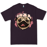 Plum pug floral Premium Tee - Jasminsmagicworld