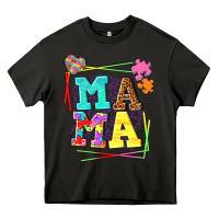 Asphalt Autism Mama Heavy Core Tee - NancyCooperArtShop