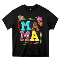 Black Autism Mama Heavy Core Tee - NancyCooperArtShop