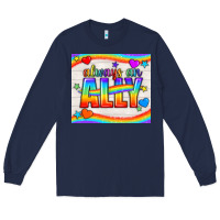 Navy Always An Ally Pride LGBTQ+ Tumbler Long Sleeve Tee - BundleAndBundleShop