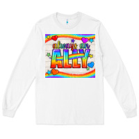 White Always An Ally Pride LGBTQ+ Tumbler Long Sleeve Tee - BundleAndBundleShop