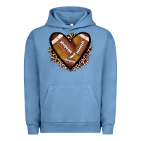 Pigment Pebble Blue heart football Urban Hoodie - JahusDesignShop