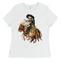 White Midilli little Cowboy kid rodeo Ladies Tee - HowdyJamesFarm