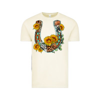 Vintage Arctic western leopard cowhide sunflowers horseshoe Vintage Tee - OliviaCreatesArt