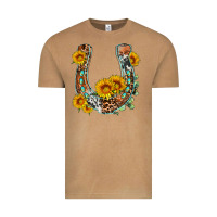 Vintage Camel western leopard cowhide sunflowers horseshoe Vintage Tee - OliviaCreatesArt