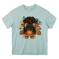 American Football Afro Messy Bun Heavy Core Tee | Teevron
