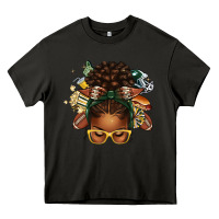 Asphalt american football afro messy bun Heavy Core Tee - texasbilliewilder