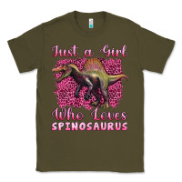 Army Green just a girl who loves baby spinosaurus Classic Tee - Artiststas