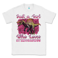 White just a girl who loves baby spinosaurus Classic Tee - Artiststas