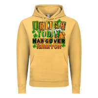 Vintage Mustard Irish today hangover tomorrow  St. Patricks Day Vintage Hoodie - FaDigitalArtStudio