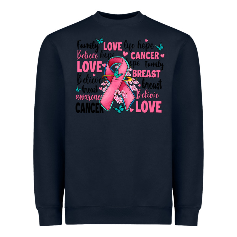 Breast Cancer Ribbons With Cancer Words Heavyweight Sweatshirt by AdoDesignShop | Teevron