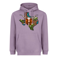 Lavender longhorn texas map Heavyweight Hoodie - AdoDesignShop