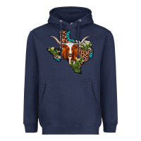 Navy longhorn texas map Heavyweight Hoodie - AdoDesignShop
