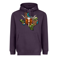 Plum longhorn texas map Heavyweight Hoodie - AdoDesignShop