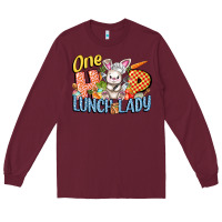 Burgundy one hip lunch lady easter day Long Sleeve Tee - FaDigitalArtStudio