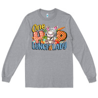 Heather Grey one hip lunch lady easter day Long Sleeve Tee - FaDigitalArtStudio